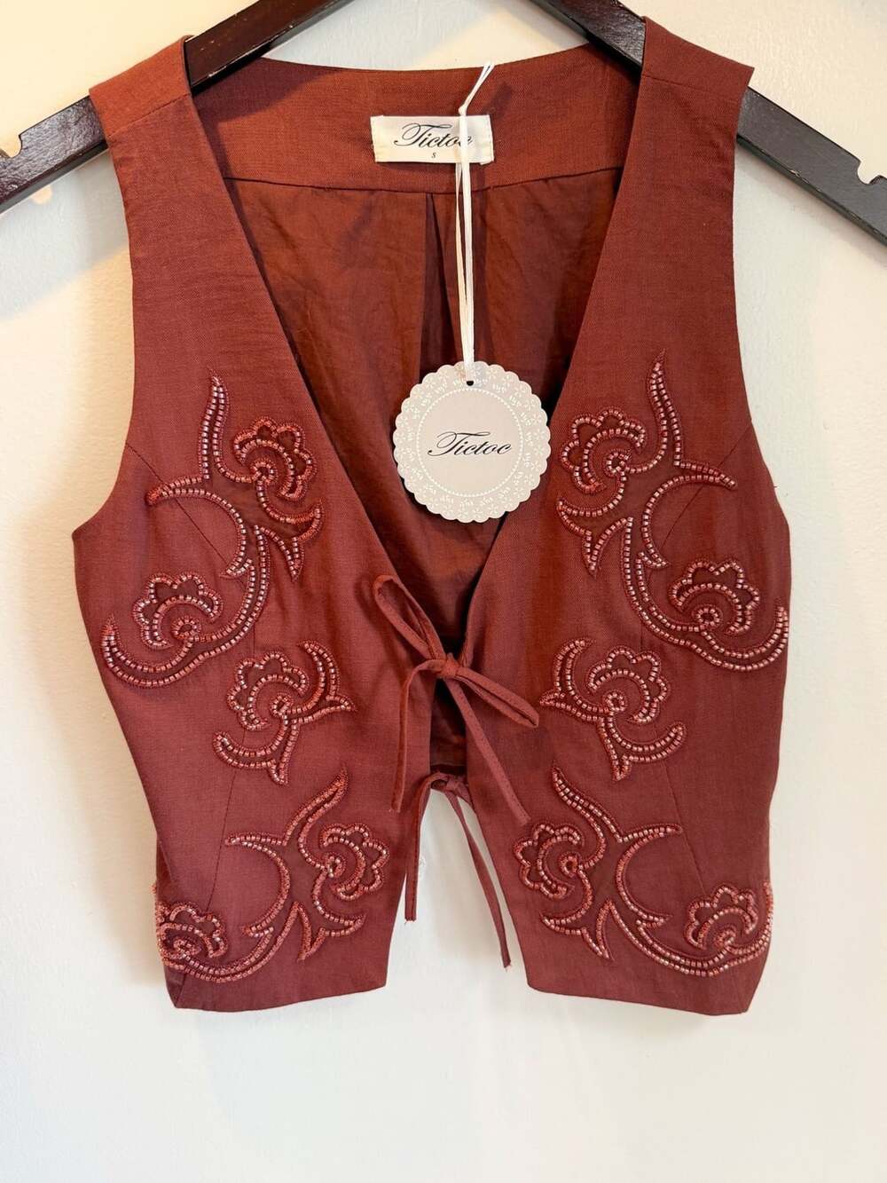 Western beaded embroidered vest NWT